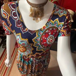 NWT Vibrant VIISHOW Short sleeve Maxi Dress